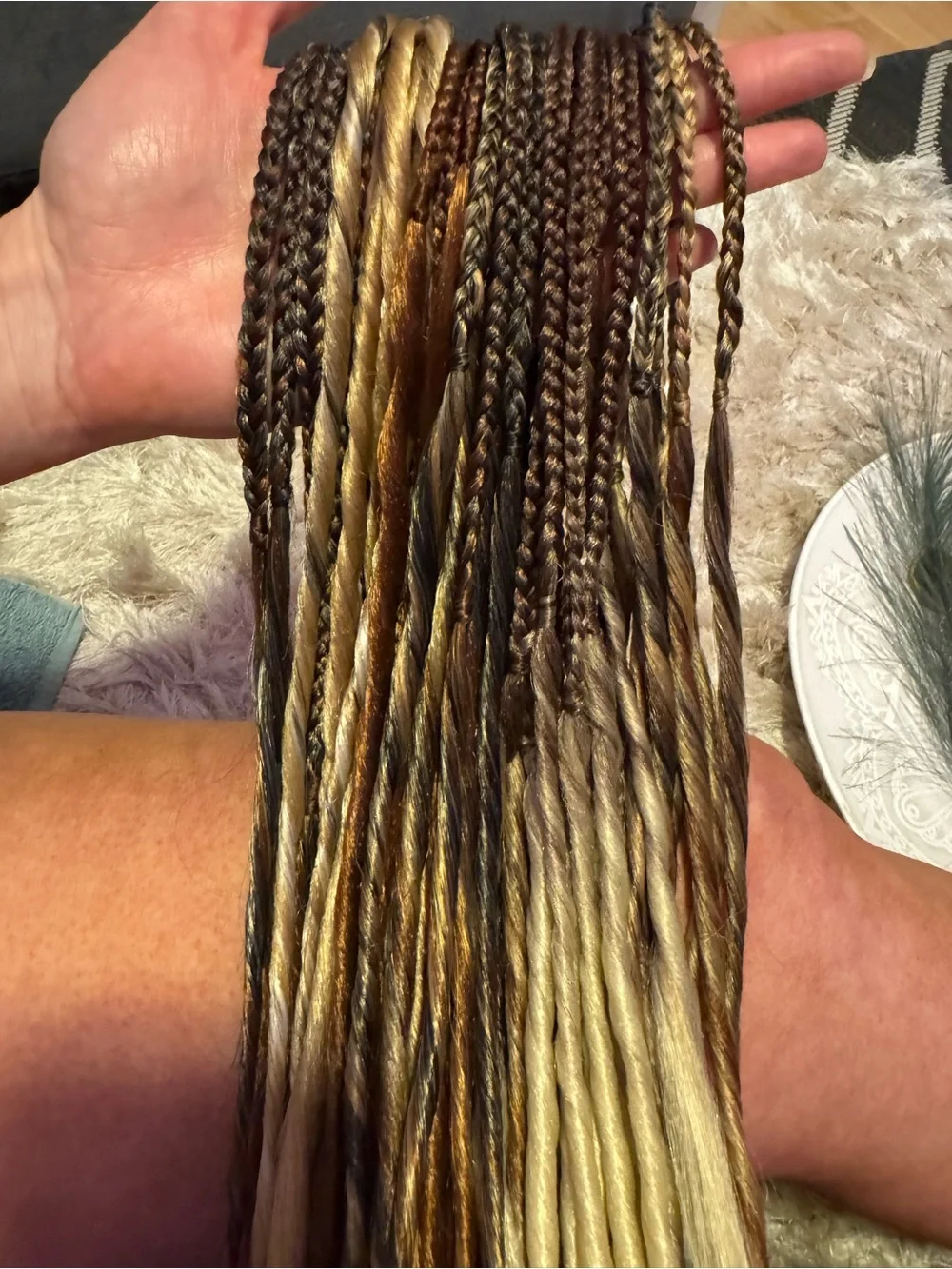 Blonde to Dark Brown Ombre Braided Extensions